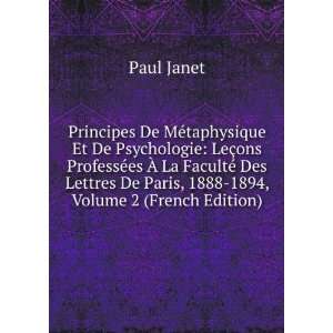   De Paris, 1888 1894, Volume 2 (French Edition) Paul Janet Books