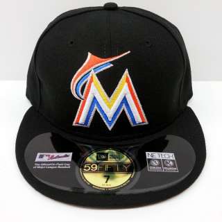 New Era 59fifty MLB 2012 Miami Marlins M Florida Black Home Fitted Hat 