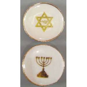 Dollhouse Miniature Artisan Set of 2 Jewish Plates
