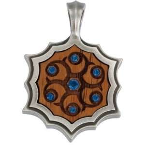  Fire Wood w/ Light Blue Crystals Bico Pendant: Home 
