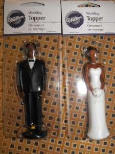 WILTON Wedding Cake Topper BRIDE & GROOM Black Ethnic  