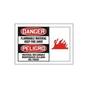 DANGER Labels FLAMMABLE MATERIAL KEEP FIRE AWAY (W/GRAPHIC) (BILINGUAL 