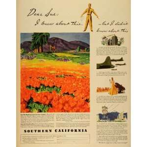  1943 Ad Southern California Victory Vacation Army Tourism Military 