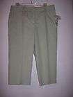 Dalia Seersucker Light Green Capris Pants Size 8 NWTS