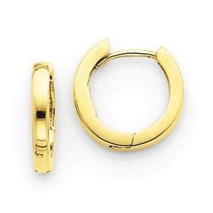  14k Yellow Gold Huggie Hinged Hoop Earrings: Jewelry