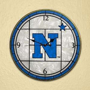  NCAA Navy Midshipmen Stained Glass Wall Clock