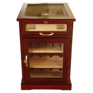   Crafters Wine Cabinet Cherry Cigar Humidor 400 Count