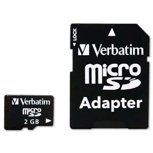  Verbatim® MicroSD Card with Adapter, 2GB