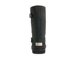 NEW Womans UGG boots black Kensington snow leather buckle US 6 NIB $ 