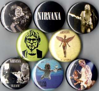 Nirvana 8 pins buttons badges kurt cobain nevermind new  