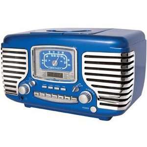   Corsair Alarm Clock Radio with CD Player  Metallic Blue: Electronics