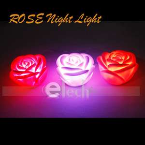   Colorful Rose LED 7 Color Change Lamp Night Light Wedding Party Decor