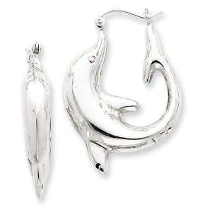 Sterling Silver Dolphin Hoop Earrings Vishal Jewelry 
