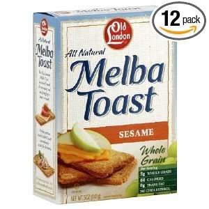 Old London Melba Toast Sesame, 5 ounces Boxes (Pack of 12)  
