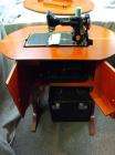 Singer Feather Weight Sewing Machine Model 221 & Maple Table  