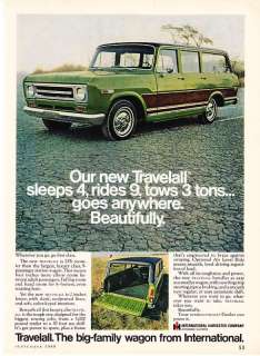 1969 International Travelall Truck photo Sleeps 4 Ad  