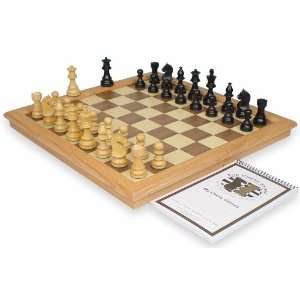 Royal Guard in Ebonized Boxwood with Folding Chess Case   3.25 King