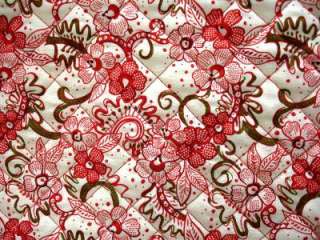 FabriQuilt Retro Red Floral Double Sided Quilted 100% Cotton Fabric 