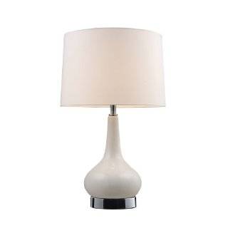  Kenroy Home 21056WH Glover Table Lamp, Gloss White Ceramic 
