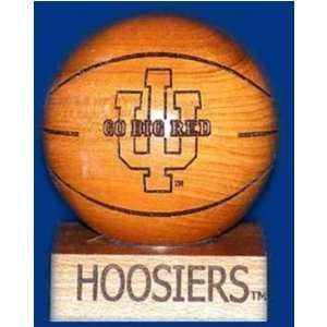  Indiana Hoosiers Cherry Wood Laser Engraved Wooden Basketball 