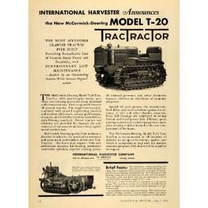  1932 Ad Model T 20 Tractor McCormick Deering Harvester 