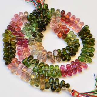 Brazilian Old Mine Tourmaline Faceted Full Drop Beads 15.7  