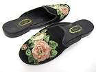   COLLECTION Black Floral Crochet Slides Mules Slippers Shoes Sz S