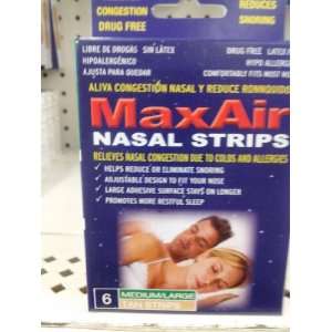  MaxAir Nasal Strips 6 Medium/Large Tan Strips Health 