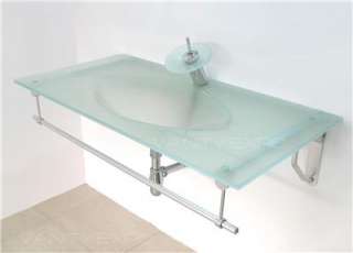 Bathroom Vanity One Piece Frosted Glass Sink FH 5011F  