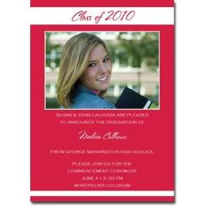   Invitations (Double Band   Red & White with Photo) Health & Personal