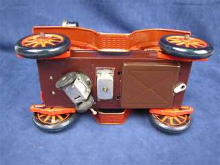 Vintage Battery Op Tin Litho Bump N Go Jalopy 1901 Car  