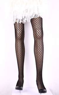 Sexy Blk Mesh Thigh High Tight Lozenge Cricle Lace Top Full Legging 