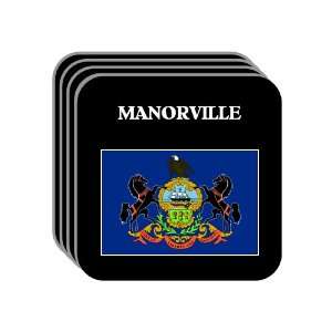 US State Flag   MANORVILLE, Pennsylvania (PA) Set of 4 Mini Mousepad 