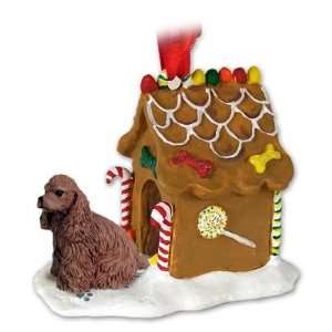  Cocker Spaniel Gingerbread House Ornament   Brown: Home 