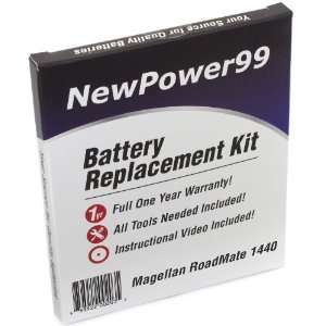  Battery Replacement Kit for Magellan RoadMate 1440 with 