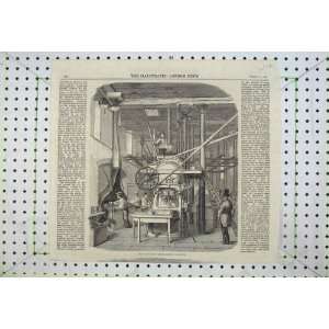   1860 Dr Dauglish Bread Making Machine Men Woring Print