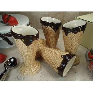  Available Jun 20 DLusso Set of 4 ceramic waffle cone ice 