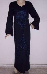  Egyptian Cotton Embroidered Kaftan Caftan long Dress   Size L, XL& XXL