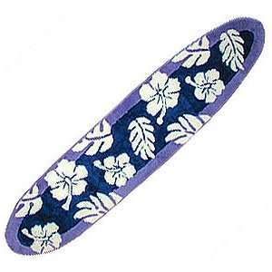   Pruple Blue Floral Long board Hawaiian Surf Rugs 50514: Home & Kitchen