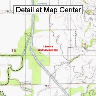   Topographic Quadrangle Map   Livonia, Missouri (Folded/Waterproof