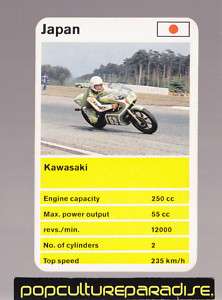 KAWASAKI 250 cc Motorcycle 1970s TOP TRUMPS CARD  