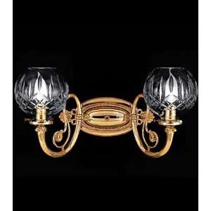  Waterford Lismore Double Sconce   Polished Brass Finish 