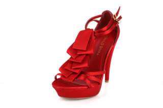 LAMIS 02 Heels by WILD DIVA in Red Satin  