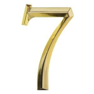  Classic Six Inch Brass House Number 7: Patio, Lawn 