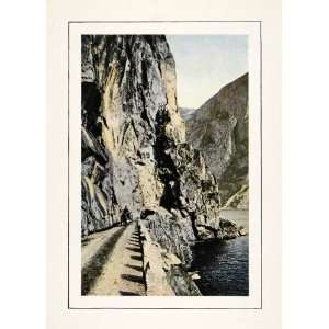  1910 Print Eidfjordsvand Lake Norway Mountains Eidfjord 