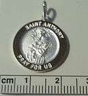 Sterling Silver 19mm Religious Saint St. Anthony Medal Bright Charm