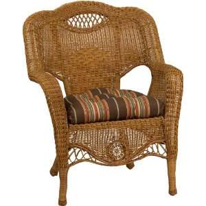   Wicker Chair with Lennar Chocolate Cushion Patio, Lawn & Garden