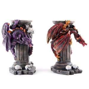  Legends of Avalon Dragon with Skulls Candlestick 