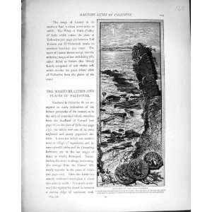 Palestine 1881 Columns Sea Caesarea Granite Marble 