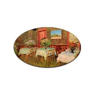  Interior of a restaurant By Vincent Van Gogh Oval Magnet 